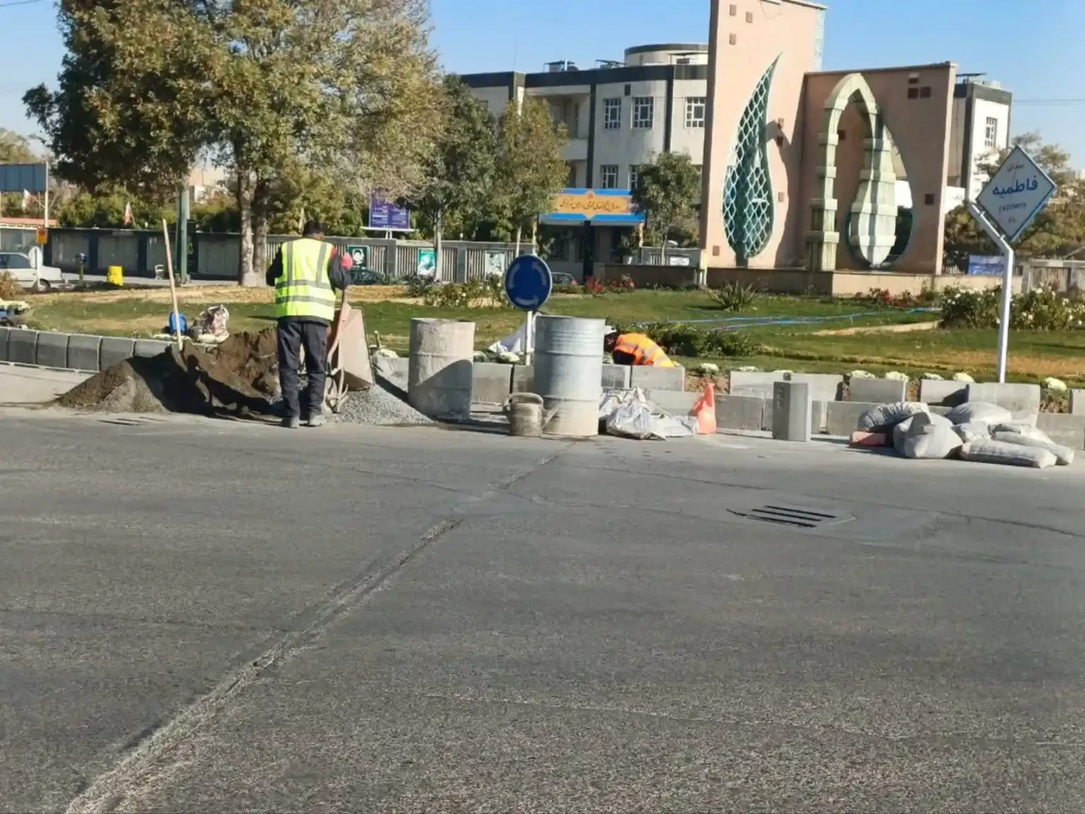 Sidewalk curbs in Kooye Fatemieh are being renovated and pedestrian safety is being improved
