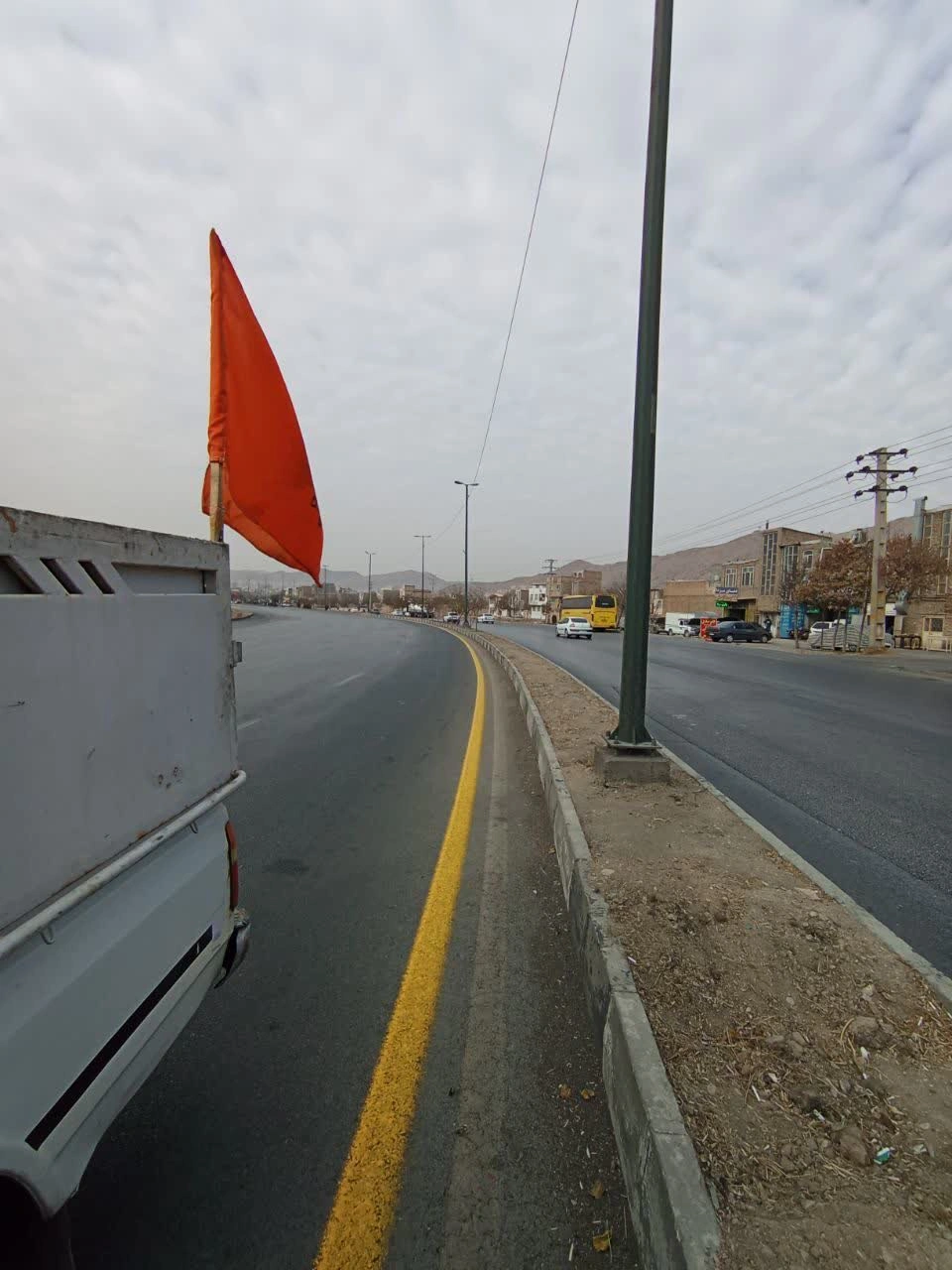 Traffic lane marking implemented in the Enghelab Square underpass in Arak to improve traffic safety